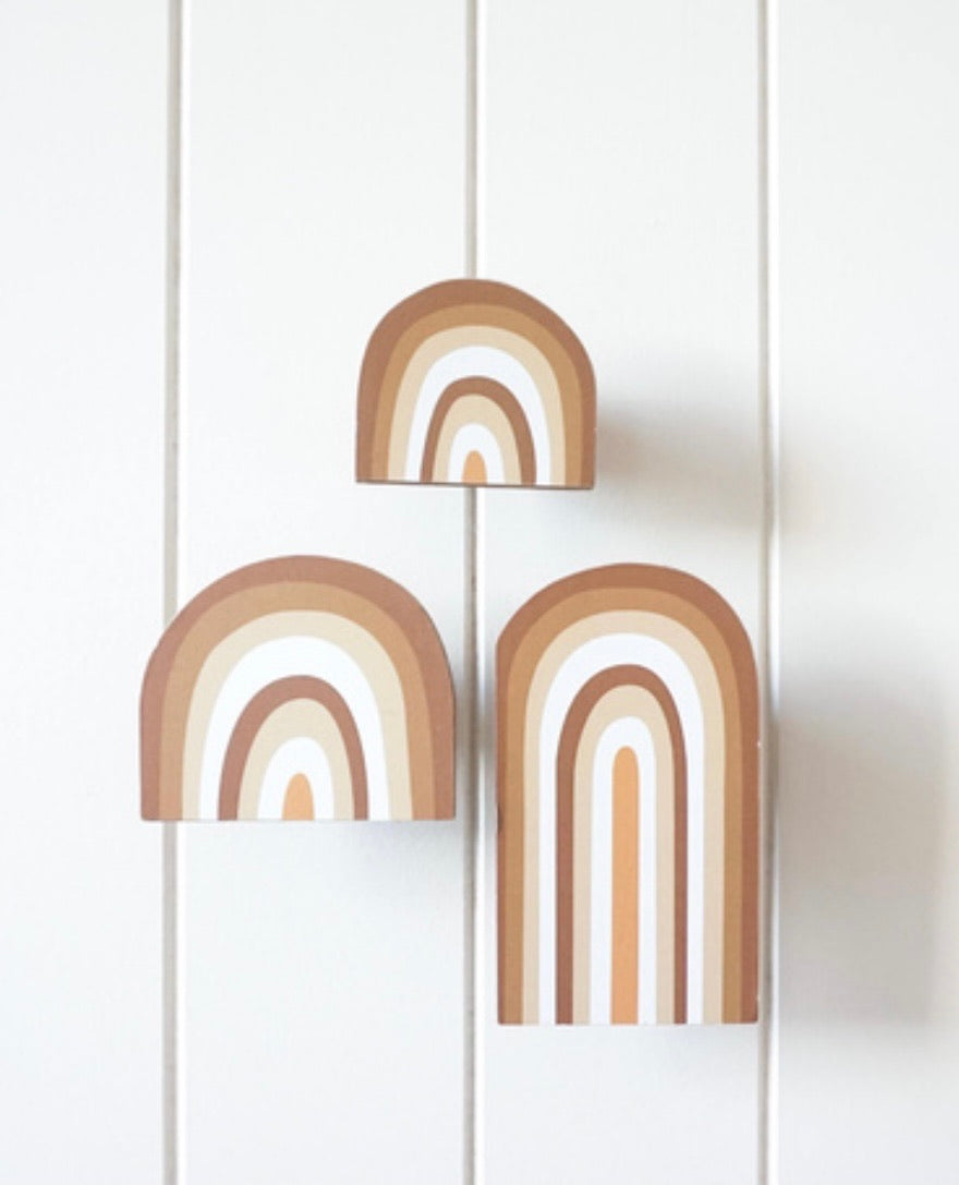 Rainbow Wall Hooks set of 3 Brown (Pickup/Delivery)