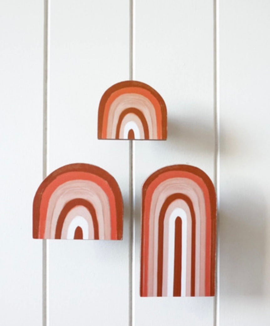 Rainbow Wall Hooks set of 3 red (Pickup/Delivery)