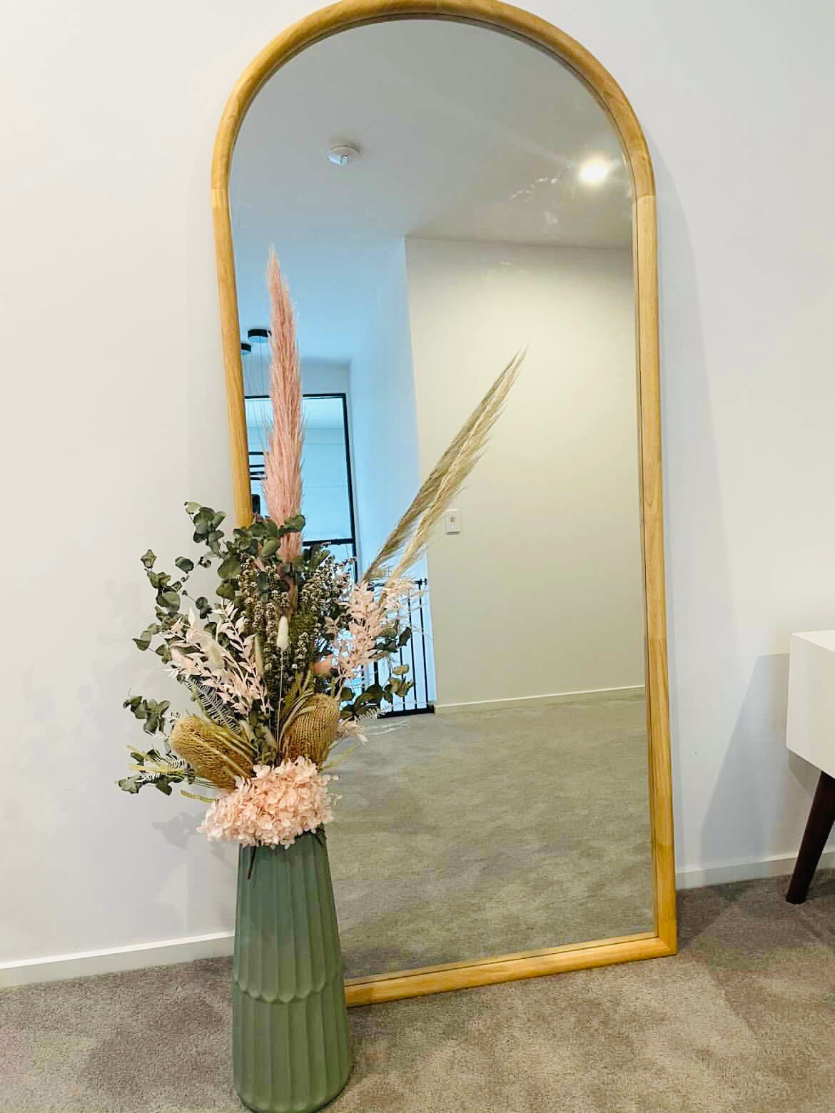 Victoria Arch Oak Mirror 80cm x 180cm ( Pickup/delivery )