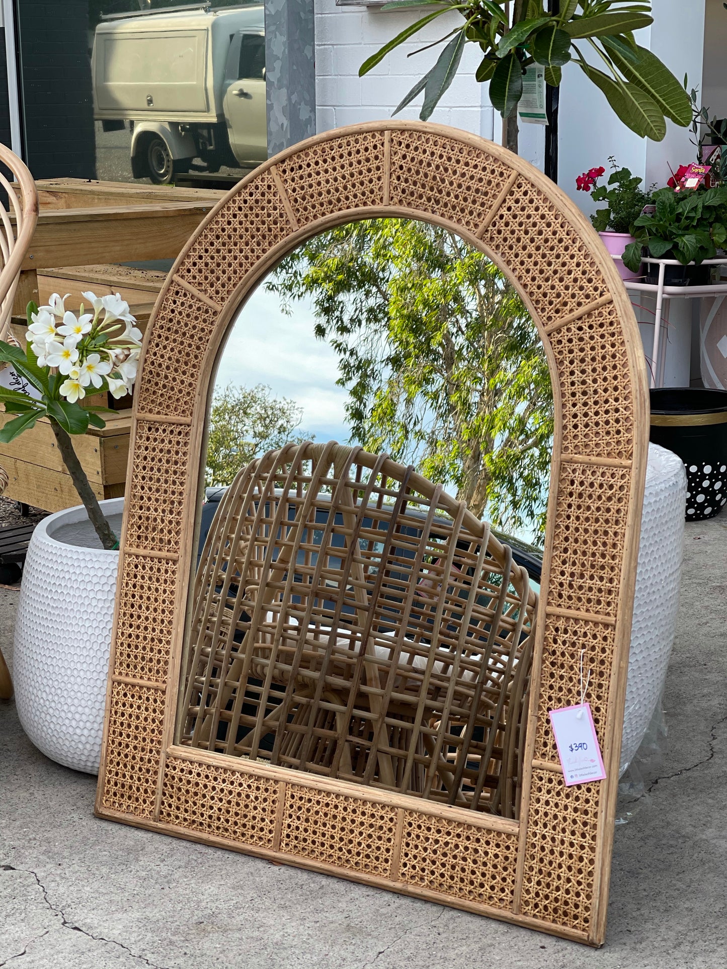 Vivi Rattan Mirror (Pick up Only)