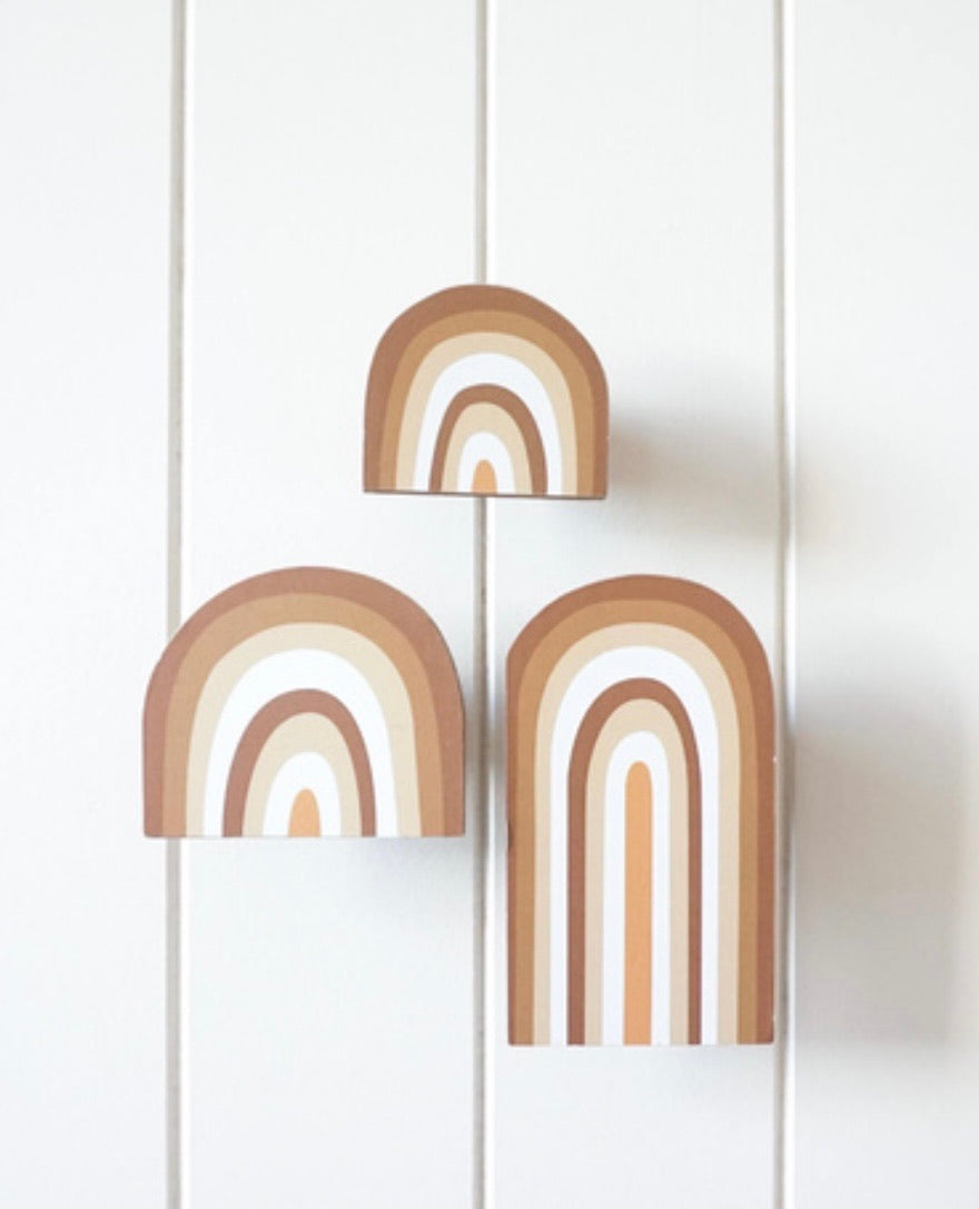 Rainbow Wall Hooks set of 3 Brown  (Pickup/Delivery)